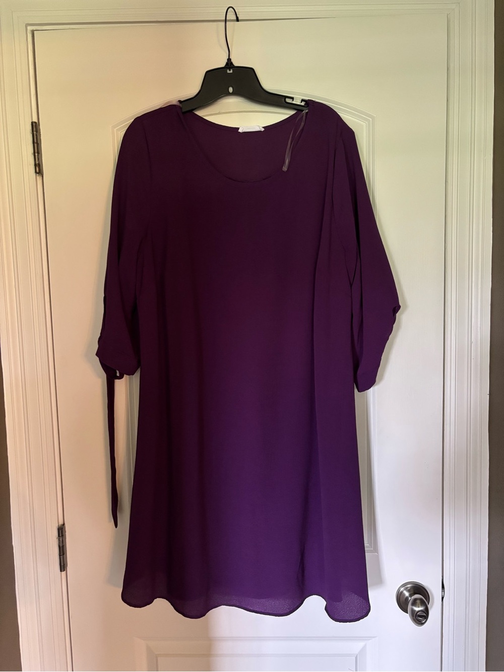 Relaxed Scoop-Neck Purple Dress